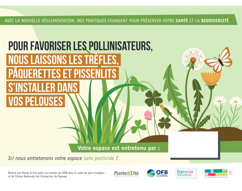 Example of a poster on pesticide-free green space mantaining practices